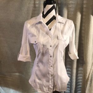 True Grit Tops - White button down blouse True Grit Tops - White button down blouse